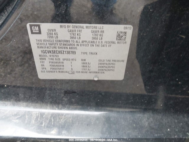 Chevrolet Silverado 1500 2lz 2014 1GCVKSECXEZ138789 Image 9