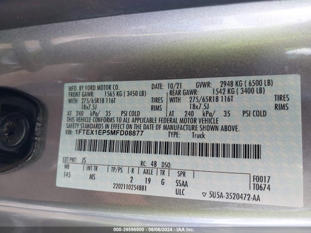 Ford F-150 Xlt 2021 1FTEX1EP5MFD08877 Image 9