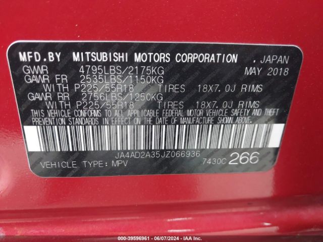 JA4AD2A35JZ066936 Mitsubishi Outlander Es