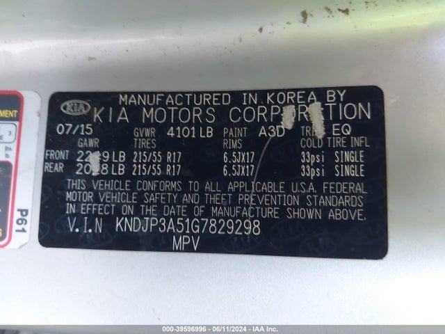 KIA SOUL + 2016 KNDJP3A51G7829298 Image 9