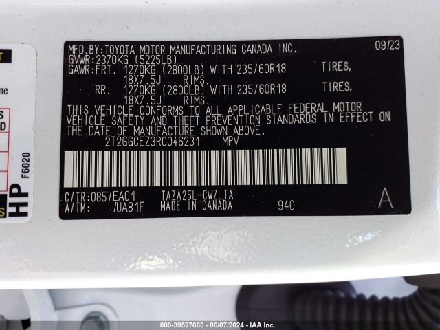 2T2GGCEZ3RC046231 Lexus Nx 350 Premium