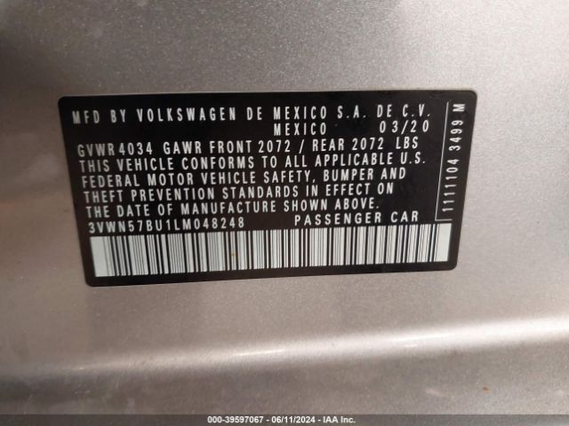 3VWN57BU1LM048248 Volkswagen Jetta 1.4t R-line/1.4t S