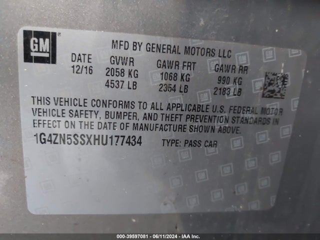 1G4ZN5SSXHU177434 Buick Lacrosse Preferred