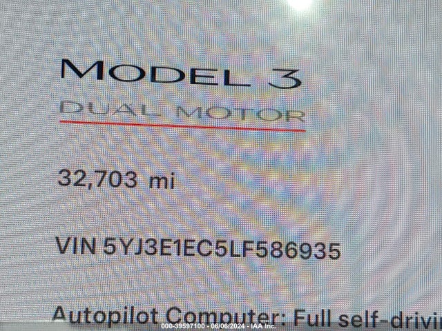 5YJ3E1EC5LF586935 Tesla Model 3 Performance Dual Motor All-wheel Drive