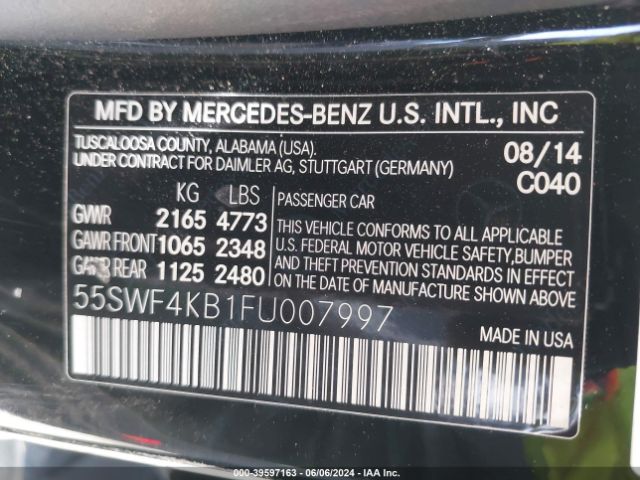 55SWF4KB1FU007997 Mercedes-Benz C 300 4matic/luxury 4matic/sport 4matic