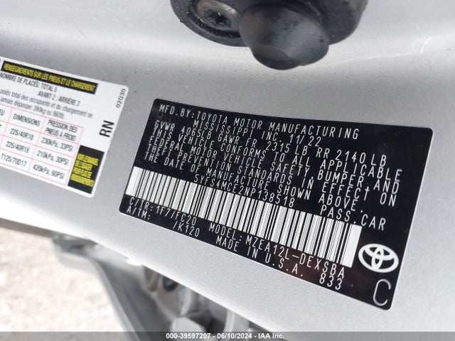 Toyota Corolla Se Nightshade Edition 2022 5YFS4MCE2NP138518 Image 9