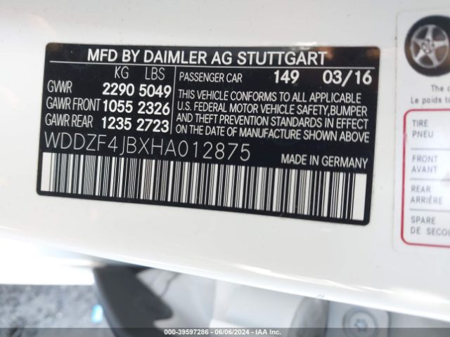 WDDZF4JBXHA012875 Mercedes-Benz E 300