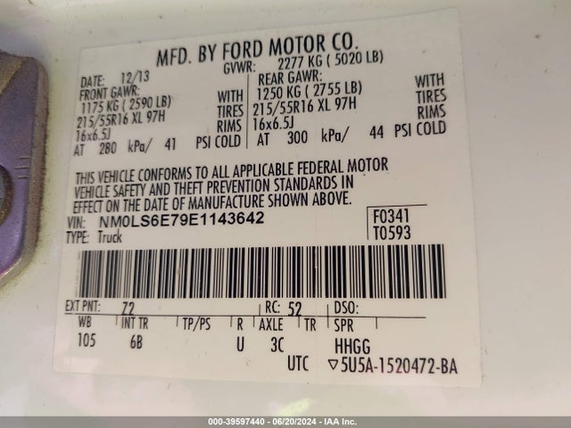 Ford Transit Connect Xl 2014 NM0LS6E79E1143642 Image 9
