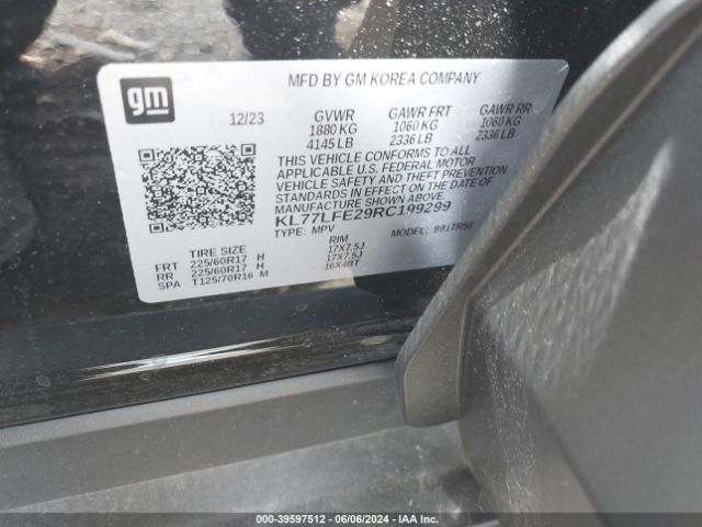 KL77LFE29RC199299 Chevrolet Trax Fwd Sp