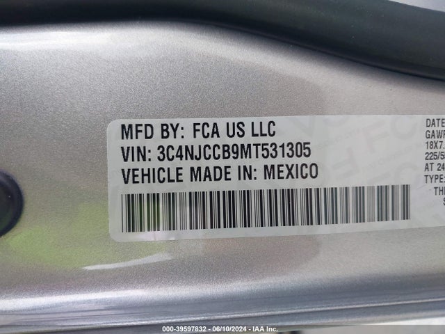 3C4NJCCB9MT531305 Jeep Compass Limited Fwd