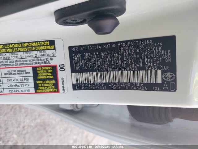 Toyota COROLLA LE 2015 2T1BURHE5FC428940 Image 9