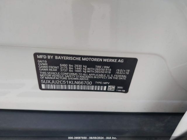 5UXJU2C51KLN66700 BMW X5 Xdrive50i