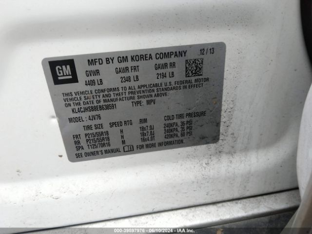 KL4CJHSB8EB638591 Buick Encore Premium