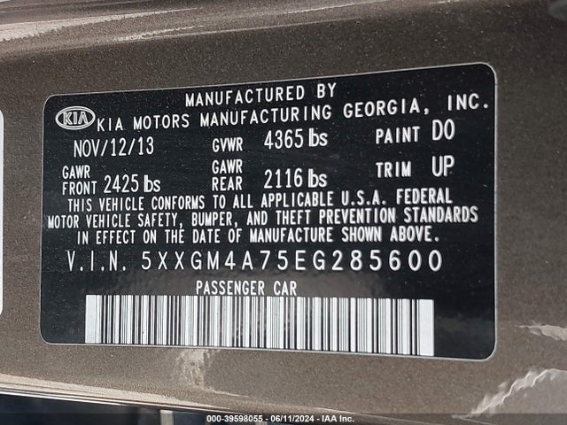 KIA Optima Lx 2014 5XXGM4A75EG285600 Image 9