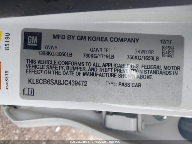 Chevrolet Spark Ls Cvt 2018 KL8CB6SA8JC439472 Image 9