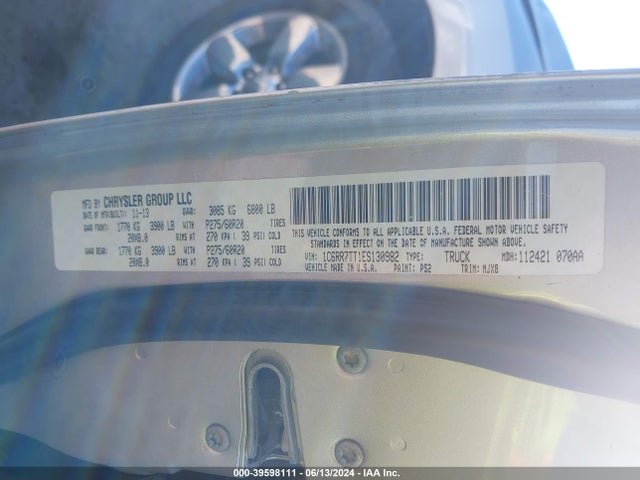 RAM 1500 Big Horn 2014 1C6RR7TT1ES130982 Image 9