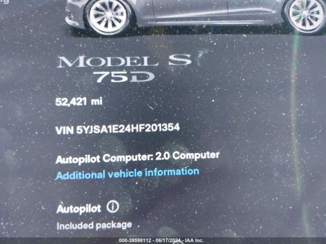 5YJSA1E24HF201354 Tesla Model S 100d/60d/75d/90d/p100d