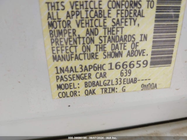Nissan Altima 2.5 S 2017 1N4AL3AP6HC166659 Image 9