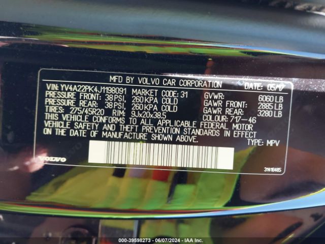 YV4A22PK4J1198091 Volvo Xc90 T6 Momentum