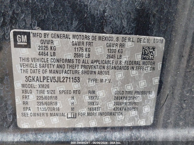 3GKALPEV5JL271153 GMC Terrain Slt