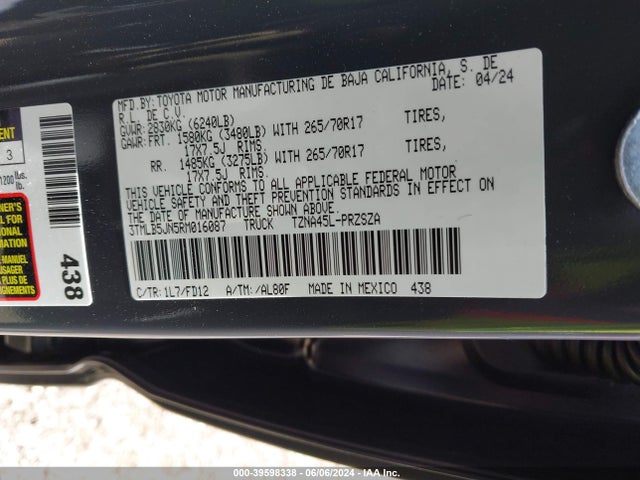 Toyota Tacoma Trd Off Road 2024 3TMLB5JN5RM016087 Image 9