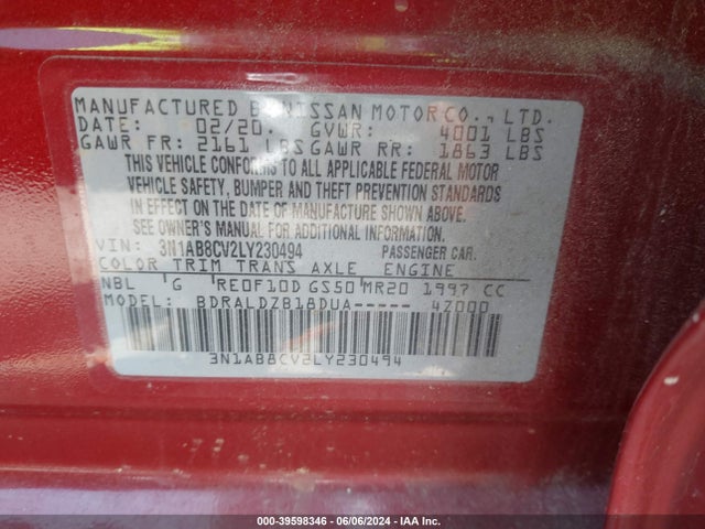 Nissan Sentra Sv Xtronic Cvt 2020 3N1AB8CV2LY230494 Image 9