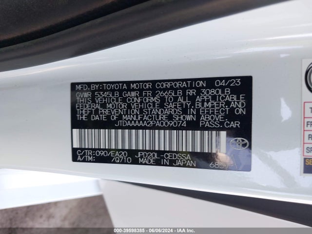 Toyota Mirai Xle 2023 JTDAAAAA2PA009074 Image 9