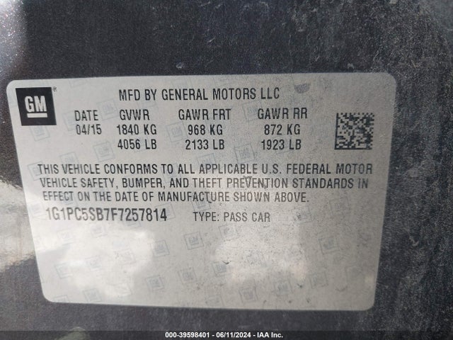 Chevrolet Cruze 1lt Auto 2015 1G1PC5SB7F7257814 Image 9