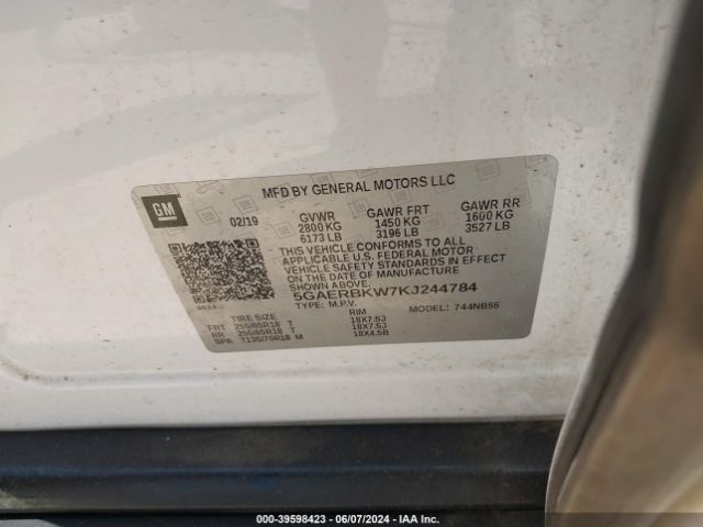 5GAERBKW7KJ244784 Buick Enclave Fwd Essence
