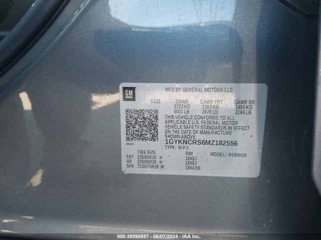 1GYKNCRS6MZ182556 Cadillac Xt5 Fwd Premium Luxury