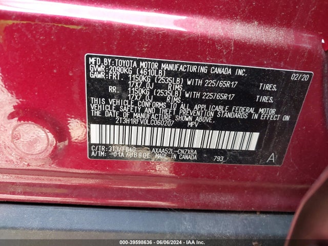 Toyota RAV4 LE 2020 2T3H1RFV0LC060207 Image 9