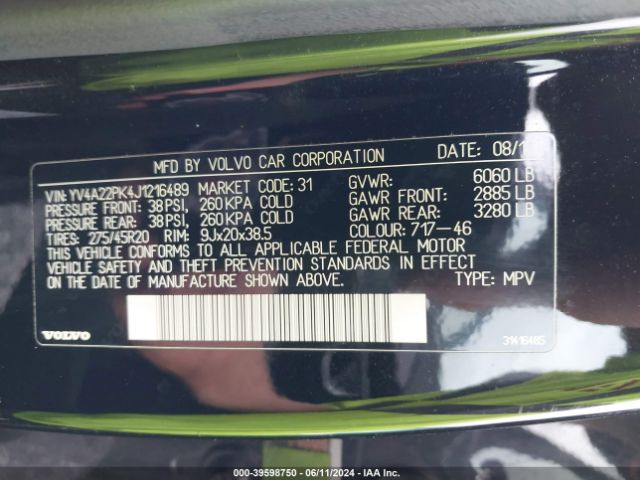 YV4A22PK4J1216489 Volvo Xc90 T6 Momentum