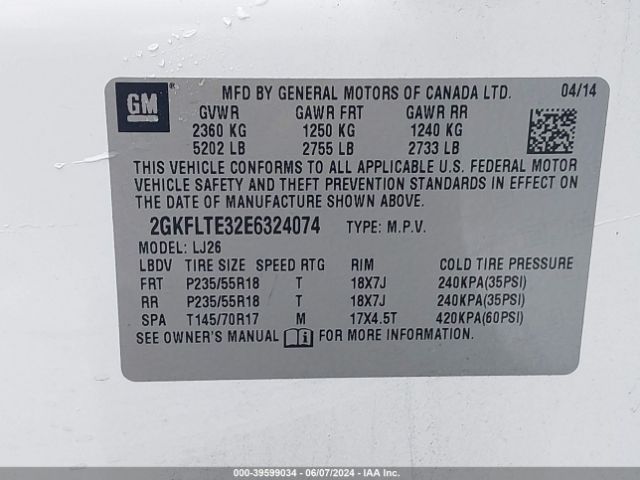2GKFLTE32E6324074 GMC Terrain Slt-2
