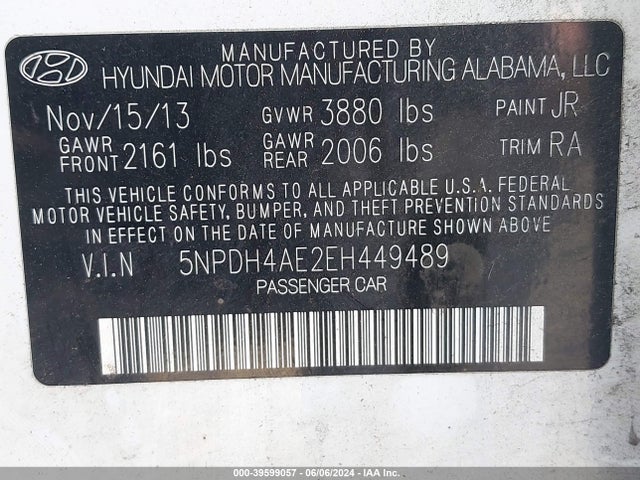 Hyundai ELANTRA SE 2014 5NPDH4AE2EH449489 Image 9
