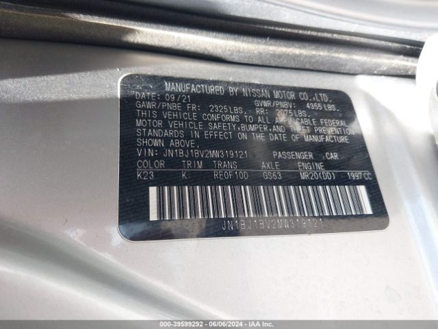 JN1BJ1BV2MW319121 Nissan Rogue Sport Sv Fwd Xtronic Cvt