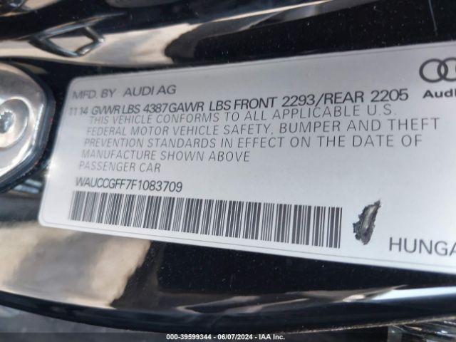 WAUCCGFF7F1083709 Audi A3 1.8t Premium