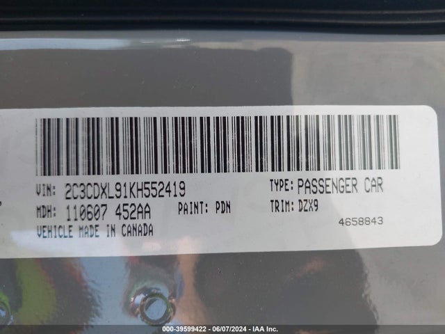 Dodge Charger Srt Hellcat Rwd 2019 2C3CDXL91KH552419 Image 9