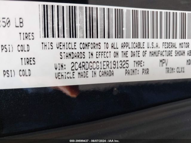 2C4RDGCG1ER191325 Dodge Grand Caravan Sxt