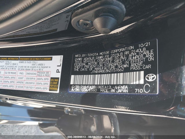 Toyota COROLLA SE 2022 JTNB4MBE8N3157662 Image 9