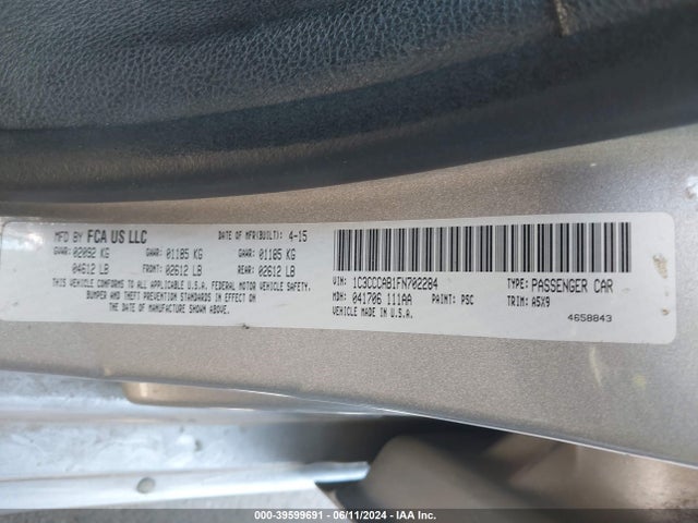 1C3CCCAB1FN702284 Chrysler 200 Limited