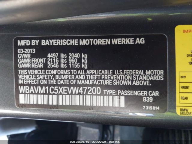 WBAVM1C5XEVW47200 BMW X1 Sdrive28i