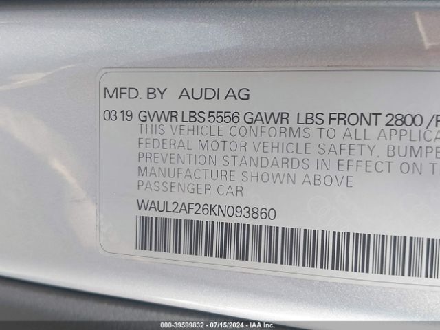 WAUL2AF26KN093860 Audi A6 55 Premium