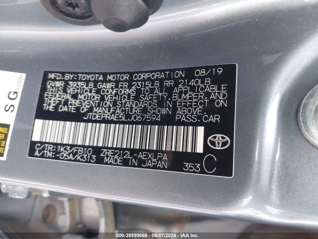 Toyota COROLLA LE 2020 JTDEPRAE5LJ067594 Image 9