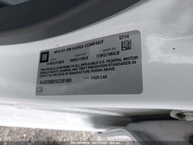 Chevrolet Spark 1lt Auto 2014 KL8CD6S91EC591969 Image 9