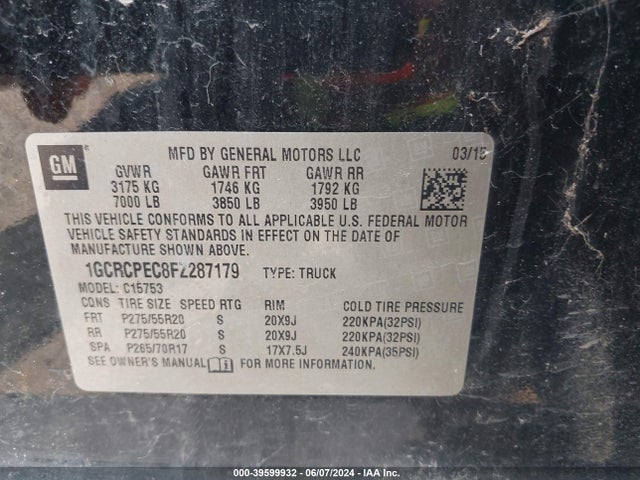 Chevrolet Silverado 1500 Ls 2015 1GCRCPEC8FZ287179 Image 9