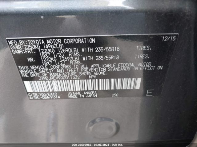 JTMDJREV9GD011332 Toyota Rav4 Hybrid Limited