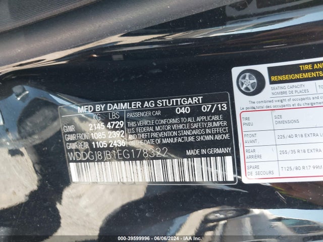 WDDGJ8JB1EG178322 Mercedes-Benz C 350 Sport 4matic