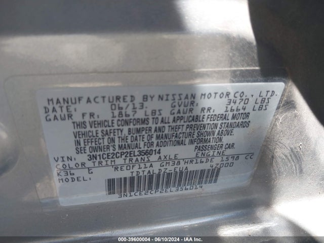 Nissan Versa Note Sv 2014 3N1CE2CP2EL356014 Image 9