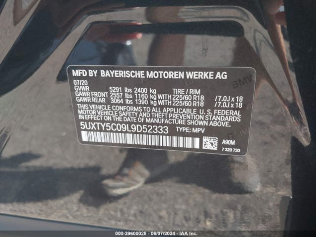 5UXTY5C09L9D52333 BMW X3 Xdrive30i