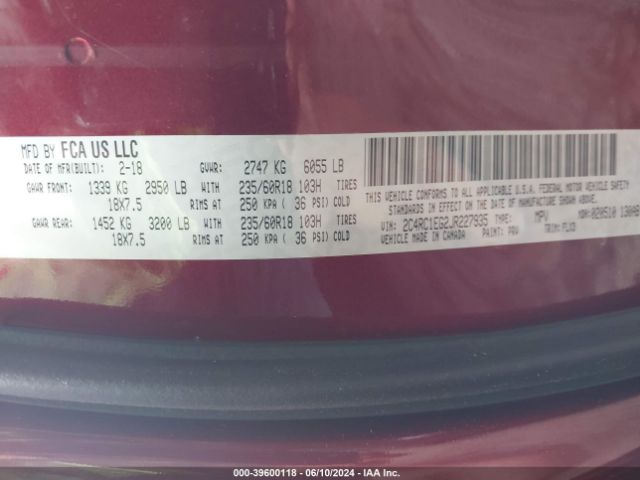2C4RC1EG2JR227935 Chrysler Pacifica Touring L Plus
